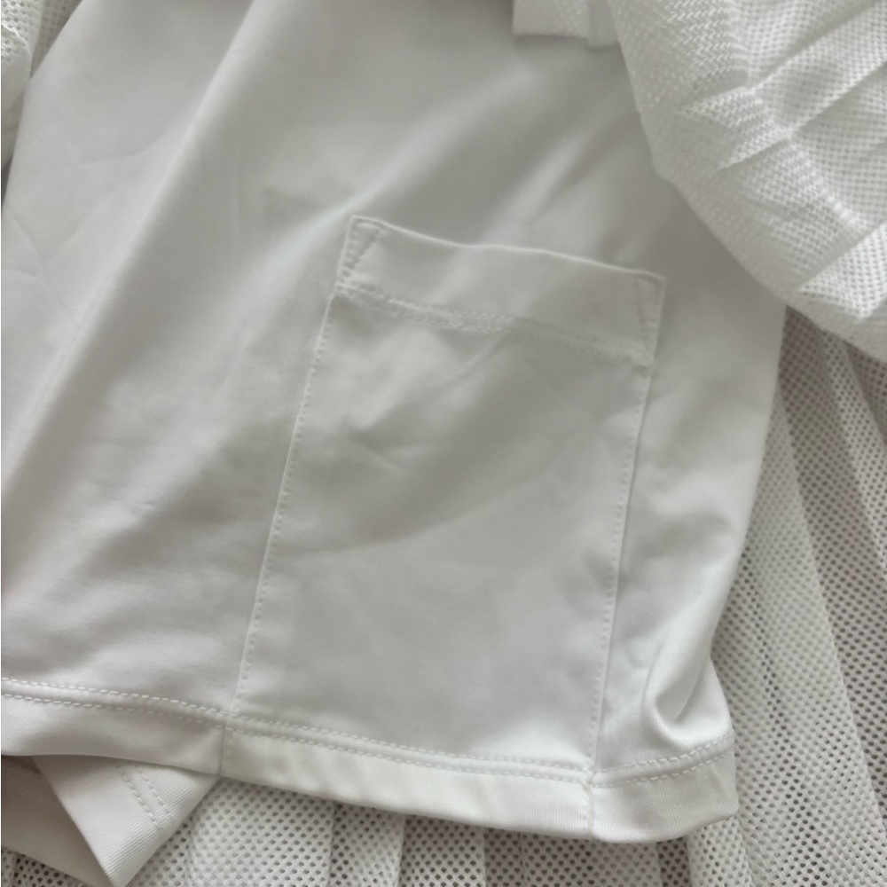 Wilson White Pleated Tennis Skirt with Green-Trim Waistband - Picture 2 of 4